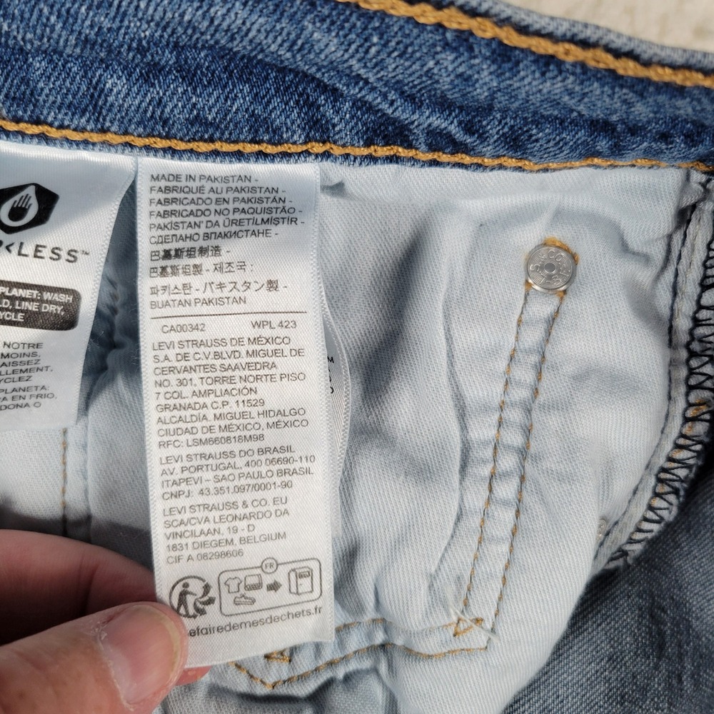 Levi's 505 Regular Fit Jeans Mens 34x30 Blue Medium Wash Straight Leg 00505-2959 - Picture 10 of 15